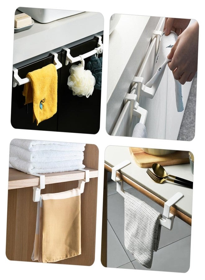 Yardenfun 2pcs Over Door Rack Over The Cabinet Rack Towel Holder Towel Hanger Over Cabinet Rack No Drill Towel Bar Cabinet Rack for Hanging Buckle Towel Bar Towel Rack Organizer White Abs - Image 3